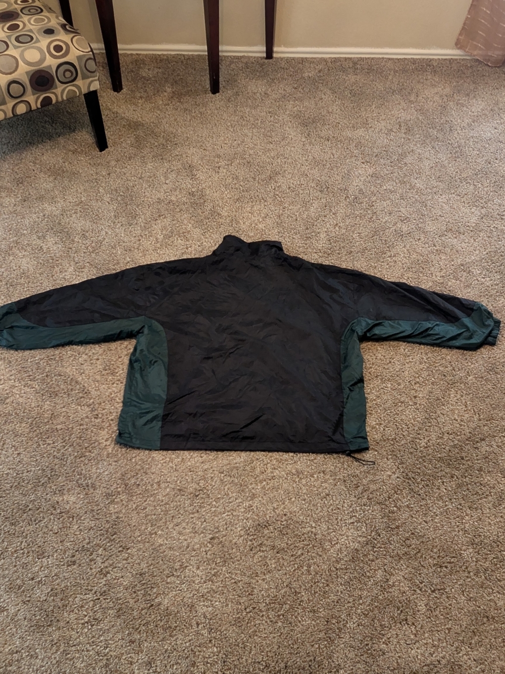 Vintage Prospirit Windbreaker Jacket Mens XL Black Forest Green Colorblock Full